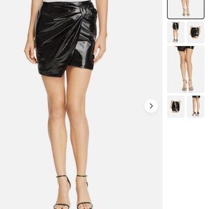 Black Faux Leather Mini Skirt XS